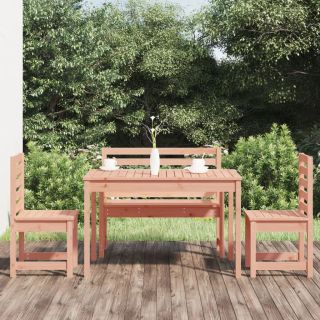 4-osaline aia söögimööbli komplekt, ebatsuuga puit