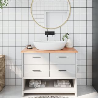 vannitoa töötasapind, helepruun 100x40x2 cm, töödeldud täispuit
