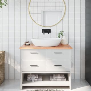 vannitoa töötasapind, helepruun 100x50x2 cm, töödeldud täispuit