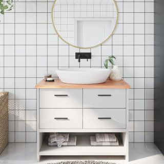 vannitoa töötasapind, helepruun 100x60x2 cm, töödeldud täispuit