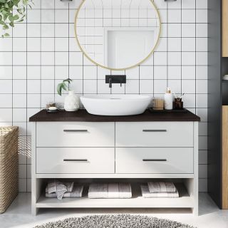 vannitoa tasapind, tumepruun, 100x30x(2-4)cm töödeldud täispuit