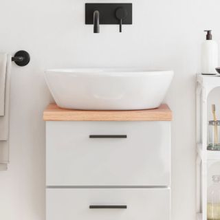 vannitoa töötasapind, helepruun, 40x30x(2-4) cm, täispuit