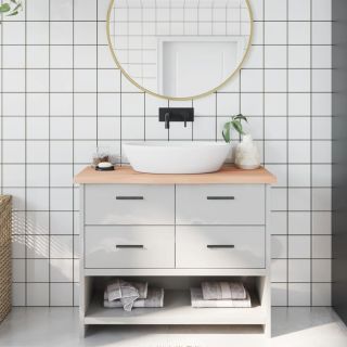 столешница для ванной комнаты, 100 x 40 x (2-4) см, необработанный массив дерева