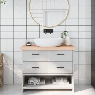 столешница для ванной комнаты, 100 x 30 x (2-6) см, необработанный массив дерева