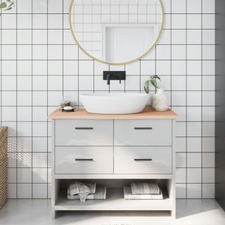 столешница для ванной комнаты, 100 x 40 x 2 см, необработанный массив дерева
