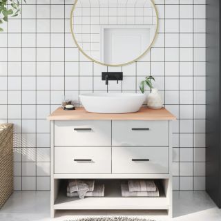 столешница для ванной комнаты, 100x60x2 см, необработанный массив дерева