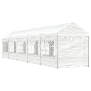 katusega varjualune, valge, 11,15 x 2,28 x 2,69 m, polüetüleen