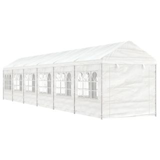 katusega varjualune, valge, 13,38 x 2,28 x 2,69 m, polüetüleen