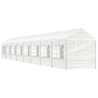katusega varjualune, valge, 17,84 x 2,28 x 2,69 m, polüetüleen