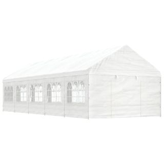 katusega varjualune, valge, 11,15 x 4,08 x 3,22 m, polüetüleen