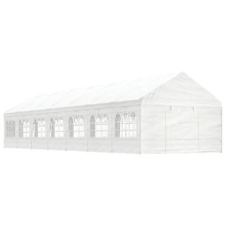 katusega varjualune, valge, 15,61 x 4,08 x 3,22 m, polüetüleen