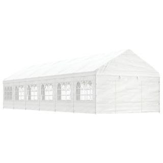 katusega varjualune, valge, 13,38 x 4,08 x 3,22 m, polüetüleen