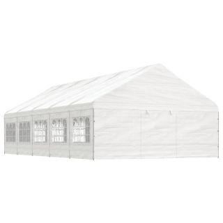 katusega varjualune, valge, 11,15 x 5,88 x 3,75 m, polüetüleen