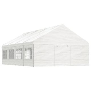 katusega varjualune, valge, 8,92 x 5,88 x 3,75 m, polüetüleen