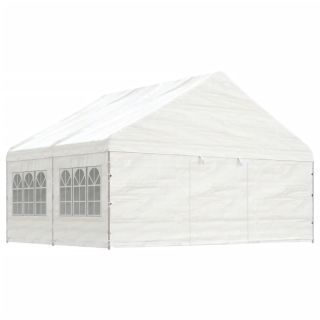 katusega varjualune, valge, 4,46 x 5,88 x 3,75 m, polüetüleen