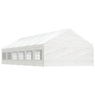 katusega varjualune, valge, 13,38 x 5,88 x 3,75 m, polüetüleen