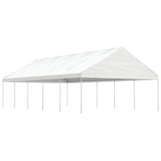 katusega varjualune, valge, 11,15 x 5,88 x 3,75 m, polüetüleen