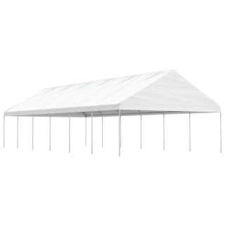 katusega varjualune, valge, 13,38 x 5,88 x 3,75 m, polüetüleen