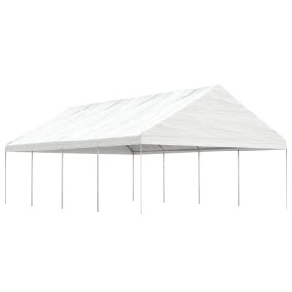 katusega varjualune, valge, 8,92 x 5,88 x 3,75 m, polüetüleen