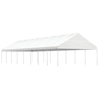 katusega varjualune, valge, 17,84 x 5,88 x 3,75 m, polüetüleen