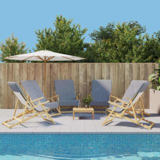 Пляжные полотенца 6 шт., серые, 60 x 135 см, ткань, 400 г/м²