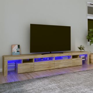 telerialus LED-tuledega, Sonoma tamm, 260x36,5x40 cm