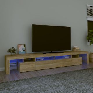 telerialus LED-tuledega, Sonoma tamm, 260x36,5x40 cm
