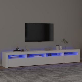 Подставка под телевизор со светодиодной подсветкой, белая, 240 x 35 x 40 см