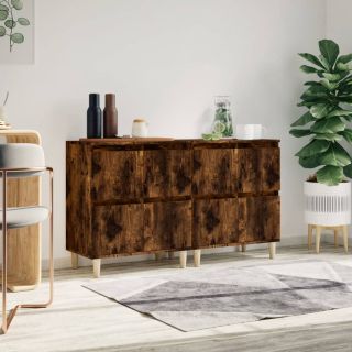 puhvetkapid 2 tk, suitsutatud tamm, 60 x 35 x 70 cm, tehispuit
