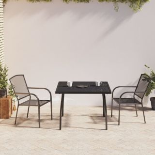 3-osaline aia söögimööbli komplekt, antratsiithall, teras