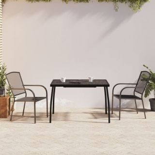 3-osaline aia söögimööbli komplekt, antratsiithall, teras