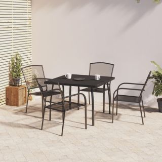 5-osaline aia söögimööbli komplekt, antratsiit, teras