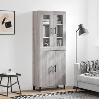 kõrge kapp, hall Sonoma tamm, 69,5 x 34 x 180 cm, tehispuit