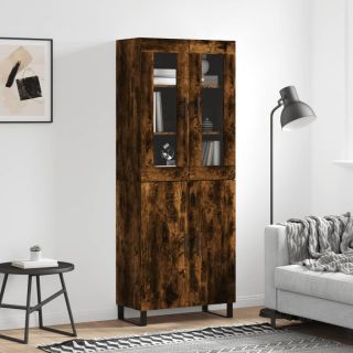 высокий шкаф, копченый дуб, 69,5 x 34 x 180 см, искусственное дерево