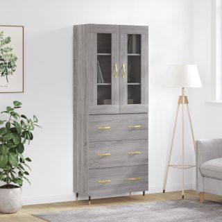 kõrge kapp, hall Sonoma tamm, 69,5 x 34 x 180 cm, tehispuit