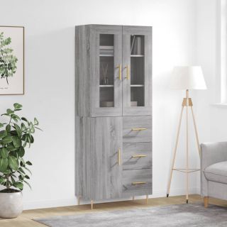 kõrge kapp, hall Sonoma tamm, 69,5 x 34 x 180 cm, tehispuit