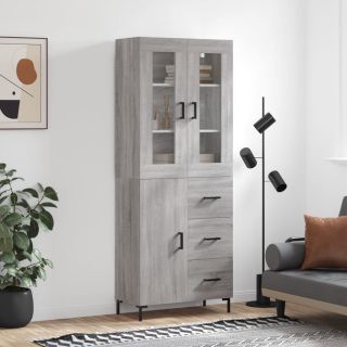 kõrge kapp, hall Sonoma tamm, 69,5 x 34 x 180 cm, tehispuit