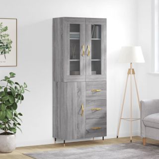 kõrge kapp, hall Sonoma tamm, 69,5 x 34 x 180 cm, tehispuit