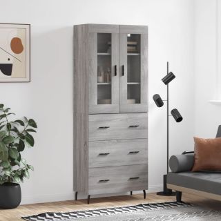 kõrge kapp, hall Sonoma tamm, 69,5 x 34 x 180 cm, tehispuit