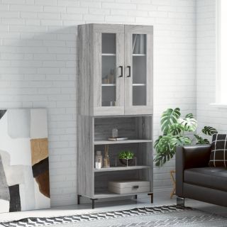 kõrge kapp, hall Sonoma tamm, 69,5 x 34 x 180 cm, tehispuit
