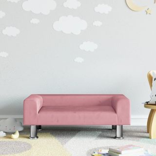детский диван, розовый, 70x45x26,5 см, бархат