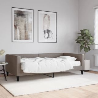 diivanvoodi madratsiga, pruunikashall, 100x200 cm, kangas