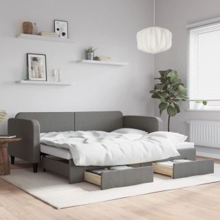 diivanvoodi väljatõmmatav ja sahtlitega madratsita, 90x200 cm