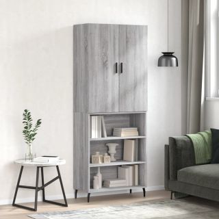 kõrge kapp, hall Sonoma tamm, 69,5 x 34 x 180 cm, tehispuit