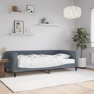 päevavoodi madratsiga, tumehall, 100 x 200 cm, samet