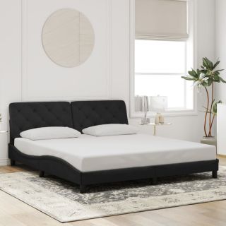voodiraam ilma madratsita, must, 180x200 cm, samet