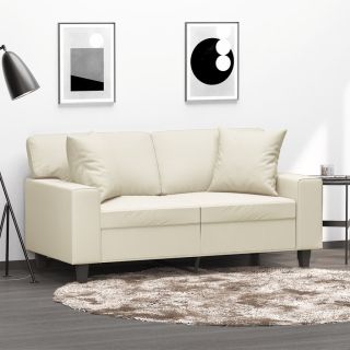 2-kohaline diivan patjadega, kreemjas, 120 cm, kunstnahk