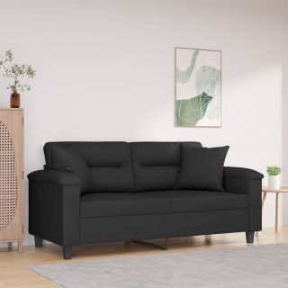 2-kohaline diivan patjadega, must, 140 cm, mikrofiiber