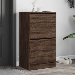 Тумба для обуви, 2 складные двери, коричневый дуб, 60 x 42 x 108 см