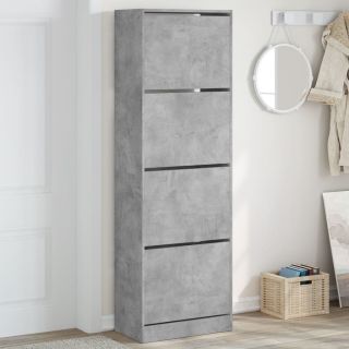 jalanõudekapp, 4 klappuksega, betoonhall, 60 x 34 x 187,5 cm